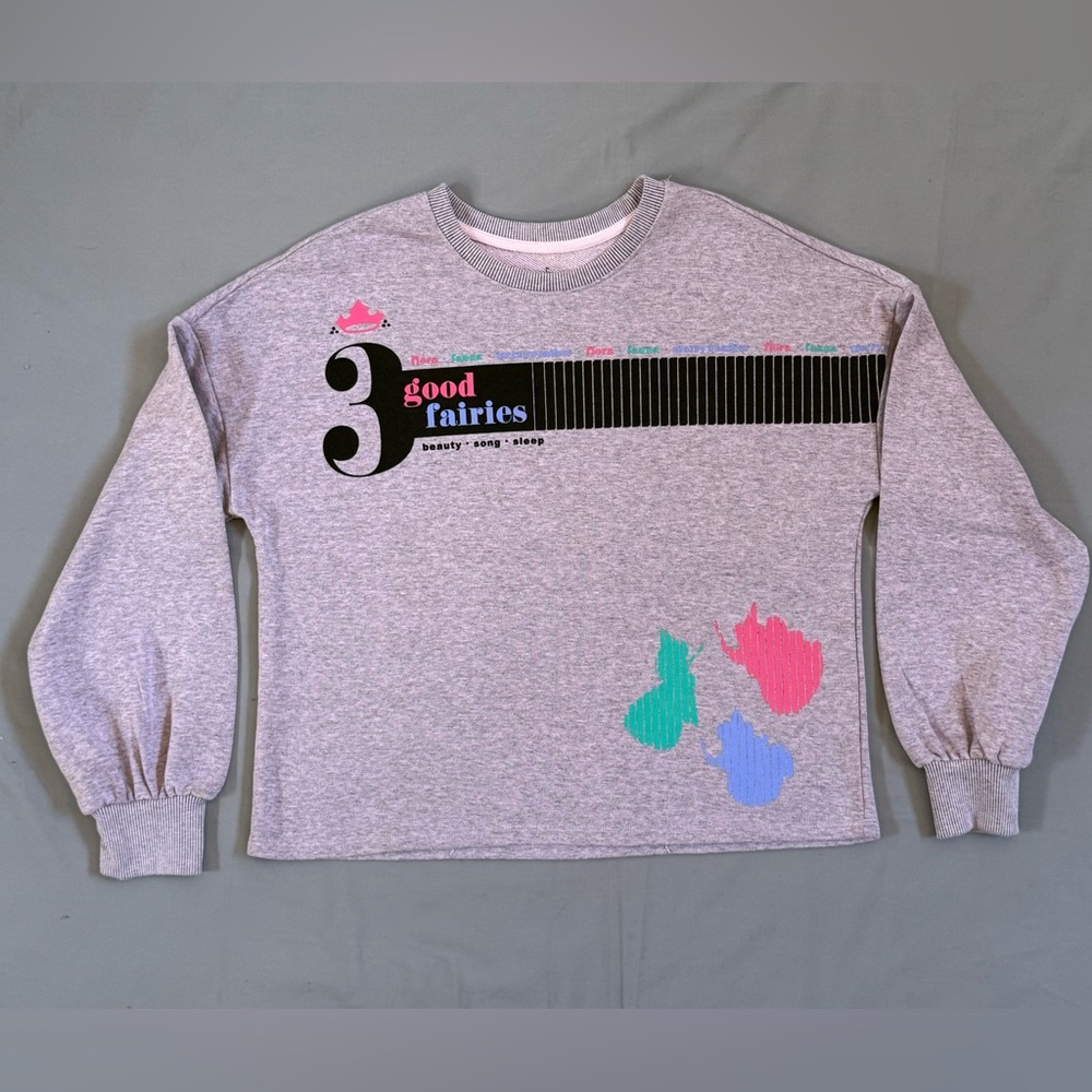 Disney Parks 3 Good Fairies Crop Sweater Purple Size Large